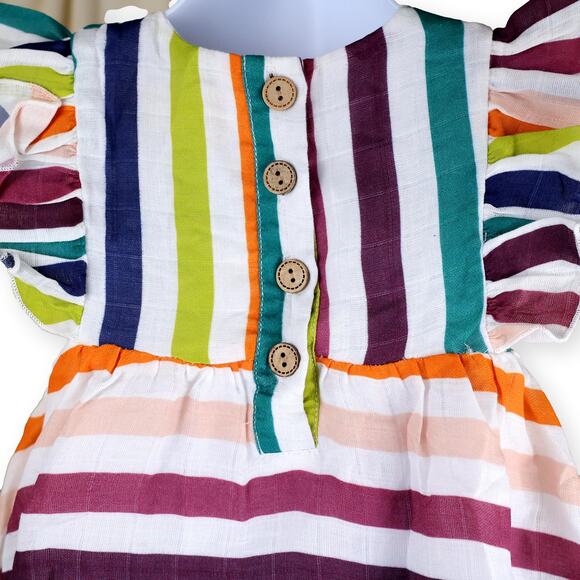 Cheeky Plum Baby Girls Summer Striped Woven Dress 12-18 mos NWT - Picture 6 of 6